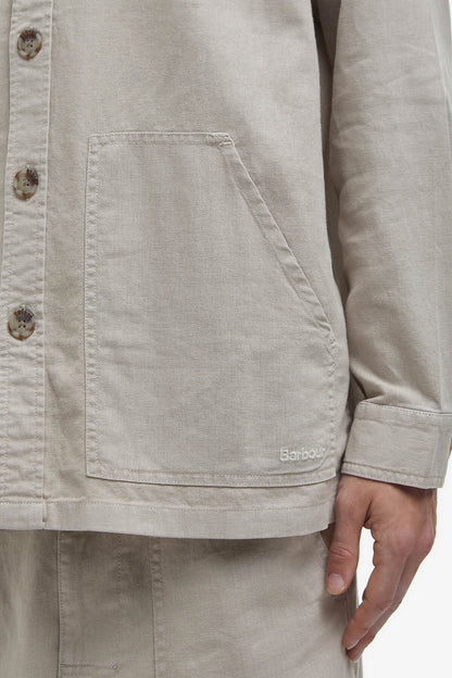 Natural Linen-Blend Overshirt