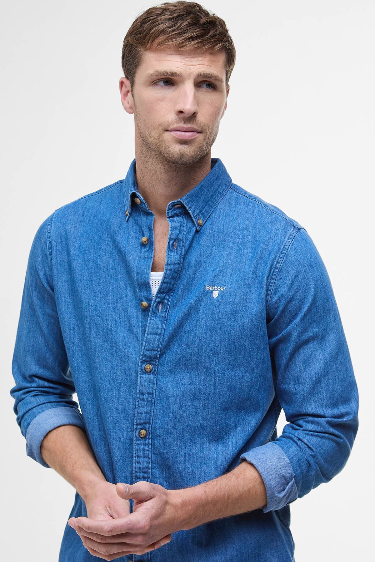 Denim Crest Tailored Long-Sleeved Shirt